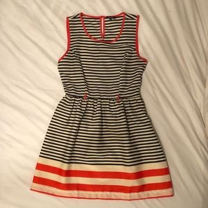 Monteau striped dress. Mid thigh length.